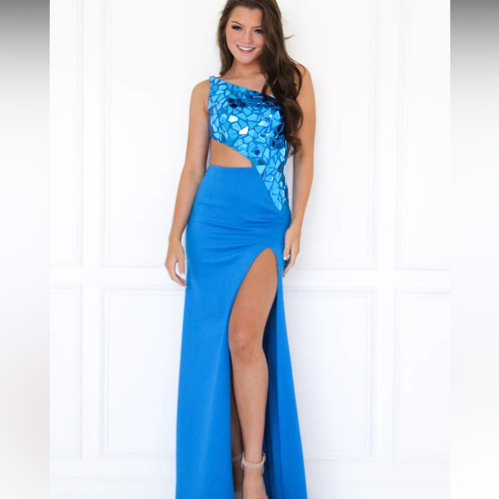 SHERRY HILL mirrored prom dress.